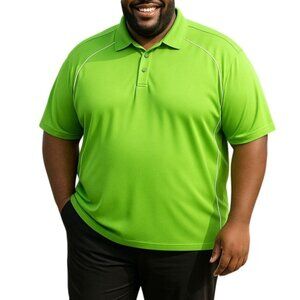 Grand Slam Size XXL Polo Shirt Mens Short Green Sleeve White Piping